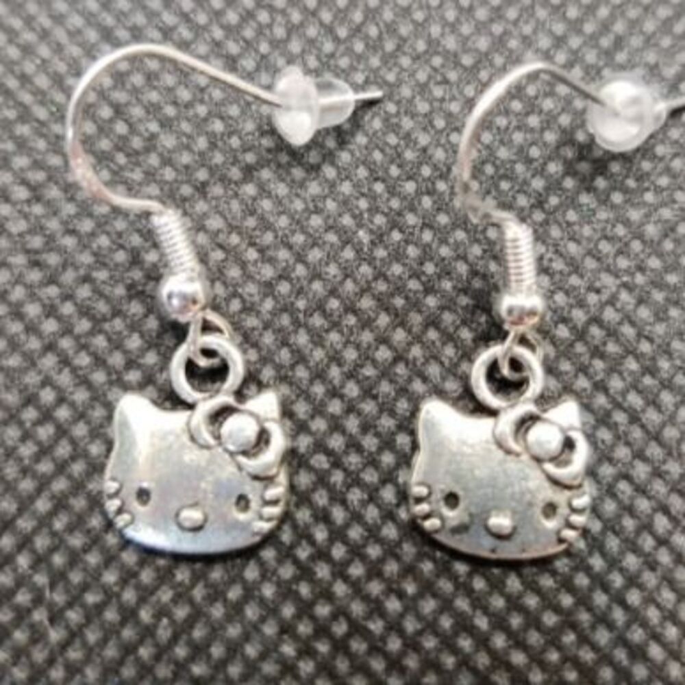 Sterling Silver Hello Kitty Earrings